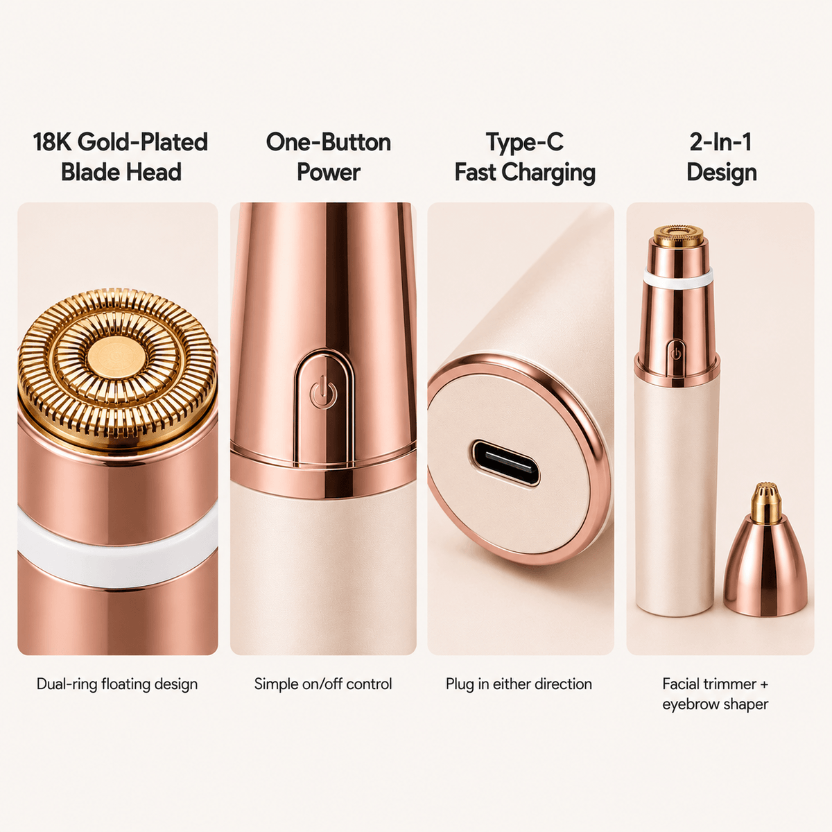 Veluneo 2-in-1 Facial Trimmer